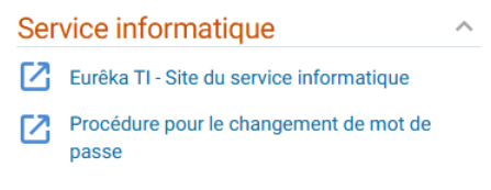 Service informatique Eurêka TI - Site du service informatique Procédure pour le changement de mot de passe