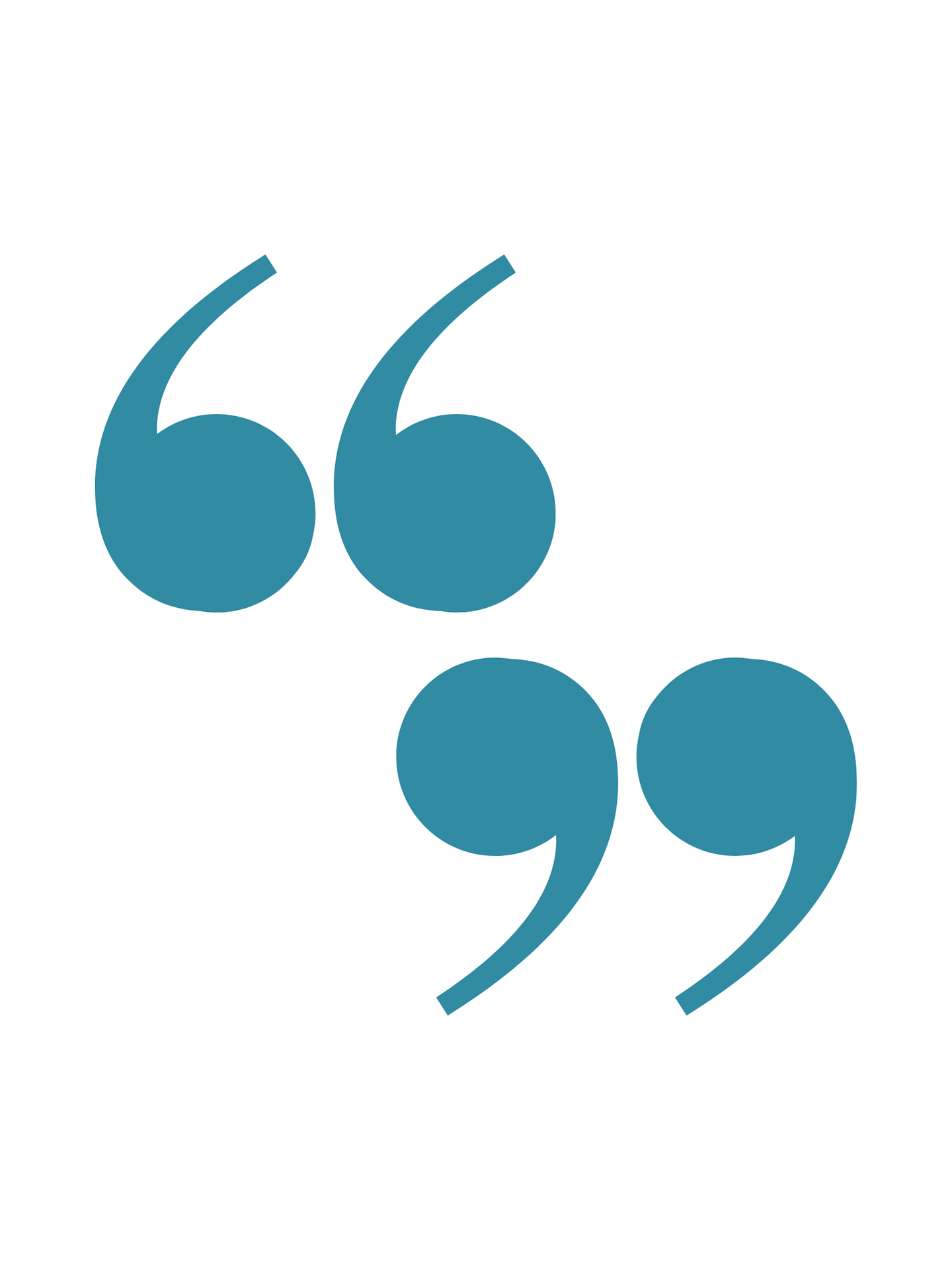 Icône de guillemets utilisée pour illustrer un témoignage, une citation ou un avis sur une page web.